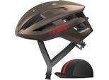 Rennradhelm ABUS "POWERDOME ACE" Gr. M, braun, Helme, M Kopfumfang: 54cm - 58cm, glänzend, metallic, unifarben mit Farbeinsätzen