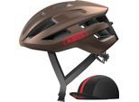 Rennradhelm ABUS "POWERDOME ACE" Gr. S, braun, Helme, S Kopfumfang: 51cm - 55cm, glänzend, metallic, unifarben mit Farbeinsätzen