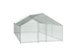 Juskys Freilaufgehege 3x6x2m aus Metall - Freigehege begehbar mit 18 m² Lauffläche, Tür & Riegel