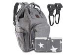 all Kids United Wickelrucksack Multifunktions Wickeltasche (Kinderwagengurte & Wickelauflage), Babytasche, grau