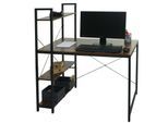 Schreibtisch mit Regal MCW-K81, Laptoptisch Bürotisch Arbeitstisch, 100x60cm Metall MDF ~ braun