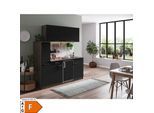 Respekta Küchenzeile KB180EYS 180 cm Schwarz-Eiche York Nachbildung