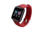 TPFNet Smart Watch / Fitness Tracker IP67 - Silikon Armband - Android & IOS - Schwarz