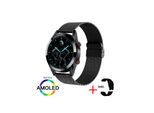 TPFNet Smart Watch / Fitness Tracker IP67 - Milanaise Armband + Silikon Armband - Android & IOS - Schwarz