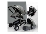 TPFLiving Kombi-Kinderwagen 3in1 Set - Modell 2 Stoff - Khaki
