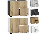 VCM Holz Waschbeckenunterschrank Badschrank Maße: H. 51 x B. 61 x T. 32 cm 1 Drehtür 2 große Schubladen modernes Badezimmermöbel - Flandu