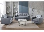 Happy Home Couchgarnitur 3tlg. Sofaset 3-2-1-Sitzer grau