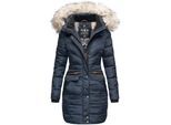 NAVAHOO Damen Stylischer Steppmantel Winter Parka mit edlem Fellimitat Paula