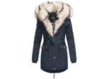 NAVAHOO Damen Wintermantel Dicker Winterparka mit 2 Kunstpelz-Kapuzen Sweety