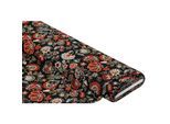 Crash-Chiffon "Blumen", schwarz-color