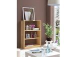 TiCAA Standregal Bücherregal Kiefer Natur H111cm