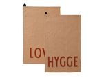 Design Letters - Favourite Geschirrtuch, Love / Hygge, beige (2er-Set)