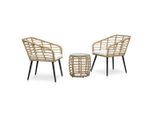 vidaXL 3-tlg. Bistro-Set Poly Rattan Eiche