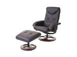 Relaxsessel MCW-C46, Fernsehsessel Sessel mit Hocker, Kunstleder ~ braun