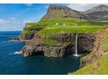 Papermoon Fototapete »WASSERFALL-MULAFOSSUR FÄRÖERN MEER FLUSS INSEL STEINE«