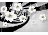 Papermoon Fototapete »Abstrakt 3D Effekt mit Blumen«