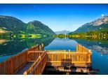 Papermoon Fototapete »ALPEN-SEE mit Brücke«