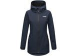 MARIKOO Damen Sportliche Jacke Outdoorjacke Lange Übergangs Regenjacke mit Kapuze Honigbeere