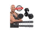Miweba Sports Hexagon Kurzhanteln HGH100, Kurzhantel-Set, 2,5-15 kg, Gusseisen-Kern (Hantelpaar, 5,0 kg)
