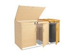 XL 1er-/2er-Mülltonnenverkleidung Erweiterung MCW-H75, Mülltonnenbox, 120x68x104cm Holz MVG-zertifiziert ~ braun