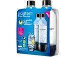 SodaStream Wassersprudler Flasche DuoPack 2x 1L Tritan-Flasche, (Set, 2-tlg), Ersatzflaschen für SodaStream Wassersprudler mit PET-Flaschen, weiß