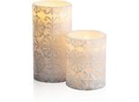 Pauleen LED Dekolicht LED-Kerze, Wachskerze Little Lilac Candle, 2er Set, Warmweiß, weiß