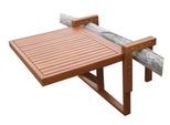 Spetebo Balkonhängetisch Teak Holz Balkon Hängetisch BERKELEY 65 x 64 cm (Stück, 1-St., Hängetisch), Eukalyptus Klapptisch zum Einhängen, beige