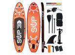 24Move SUP-Board Supboard Set, Premium Stand Up Paddleboard aufblasbar, inkl. Zubehör, Longboard, (Rucksack, Paddel, Action Cam ready, Doppelhub Pumpe, Sicherungsleine, 6 tlg., für Kinder & Erwachsene, ROT, 320x76, bis 180 kg), mit Drop Stich Technologie und Anti-Rutsch Oberfläche, rot