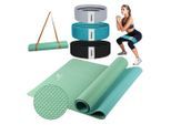 GOLDEN Yogamatte GOLDEN®Kühlen Yogamatte Besondere für Sommer rutschfest aus Kautschuk grüne Gymnastikmatte mit Tragegurt XL 4.0mm Dicke 183cm Länge 61cm Breite für Fitness Pilates & Gymnastik