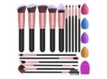 Aoucheni Kosmetikpinsel-Set Make Up Pinsel 16 Stücke Premium Synthetische Makeup Pinsel Set