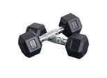 body coach Kurzhantel Hexagon Hantel-Set 5 bis 30kg gummierte sechs-eckige Gewichte Gusseisen verchromter Hantel-Griff, (2er Set, Kurzhantel), zur Auswahl Hex-Dumbell 2,5 kg, 5 kg, 7,5 kg, 10 kg, 12,5 kg oder 15kg - paarweise