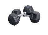 body coach Kurzhantel Hexagon Hantel-Set 5 bis 30kg gummierte sechs-eckige Gewichte Gusseisen verchromter Hantel-Griff