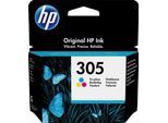 HP 305 Tintenpatrone (Packung, 1-tlg., original Druckerpatrone 305 yellow/magenta/cyan), bunt|gelb