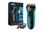 Braun Elektrorasierer Series 3 Shave&Style 3010BT, Wet&Dry, 30 Minuten Akkulaufzeit, blau|schwarz