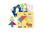 Tooky Toy Tangram TF642 Magnetpuzzle Holz geometrische Formen Vorlagen 18-teilig bunt