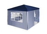 VCM Pavillon Maße ca. 3x3 m wasserabweisende 110g / m² PE Plane Partyzelt Gartenzelt mit 4 Seitenteile Blau