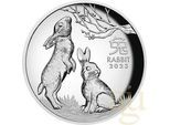 1 Unze Silbermünze Australien Lunar III Hase 2023 - polierte platte - High Re...