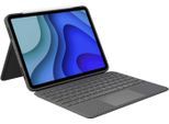 Logitech Folio Touch Tastatur-Case für iPad Pro 11 Zoll Schweizer QWERTZ iPad-Tastatur (Blickwinkel: 20-60), grau