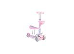 Moni Kinderroller Bubblegum 2 in 1, Höhe einstellbar, Sitz abnehmbar, 3 Räder rosa