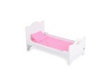 Moni Puppenbett PH12B019 aus Holz, Maße 48 x 32 x 30 cm, Kissen und Unterlage weiß