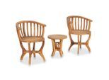 vidaXL 3-tlg. Garten-Bistro-Set Teak Massivholz