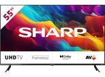 Sharp 55FJ2E LED-Fernseher (139 cm/55 Zoll, 4K Ultra HD, Smart-TV, Roku TV nur in Deutschland verfügbar, Rahmenlos, HDR10, Dolby Digital), schwarz