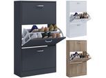 VCM Holz Schuhschrank Maße: H. 105 x B. 59 x T. 22 cm 3 Klappen - Sipos L
