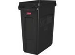 Rubbermaid Abfalleimer SLIM JIM®, Volumen 60 l, mit Lüftungskanälen, schwarz