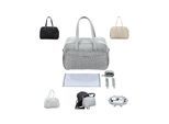 Kikkaboo Wickeltasche Chelsea mit Wickelunterlage, Seitentaschen, Thermofach hellgrau