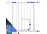 KIDIZ® Absperrgitter zum Klemmen mit Katzenklappe, Türschutzgitter, Autoclose Kinder Treppengitter ohne Bohren 90° Stopp Schutz, schwenkbar, Treppenschutzgitter