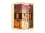Dewello® Infrarotsauna Infrarotkabine OTTAWA 140x120cm 1-2 Person inkl. 6 Vollspektrumstrahler, 4 Karbonstrahler, 2 Personen