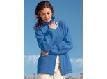 Fleecejacke CASUAL LOOKS, Damen, Gr. 26, blau (jeansblau), 100% Polyester, unifarben, lässig geschnitten, Jacken Fleecejacke