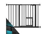 KIDIZ® Türschutzgitter Absperrgitter Treppengitter Kindergitter mit Türe für Hunde und Katzen , Haustier ohne Bohren erweiterbar kombinierbar mit Y-Spindeln schwenkbar