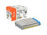 Peach O4650-76 4 Toner (bk, c/m/y) ersetzt OKI 46507616, 46507615, 46507614, 46507613 für z.B. OKI C 712 DN, OKI C 712 N, OKI C 712 (wiederaufbereitet)